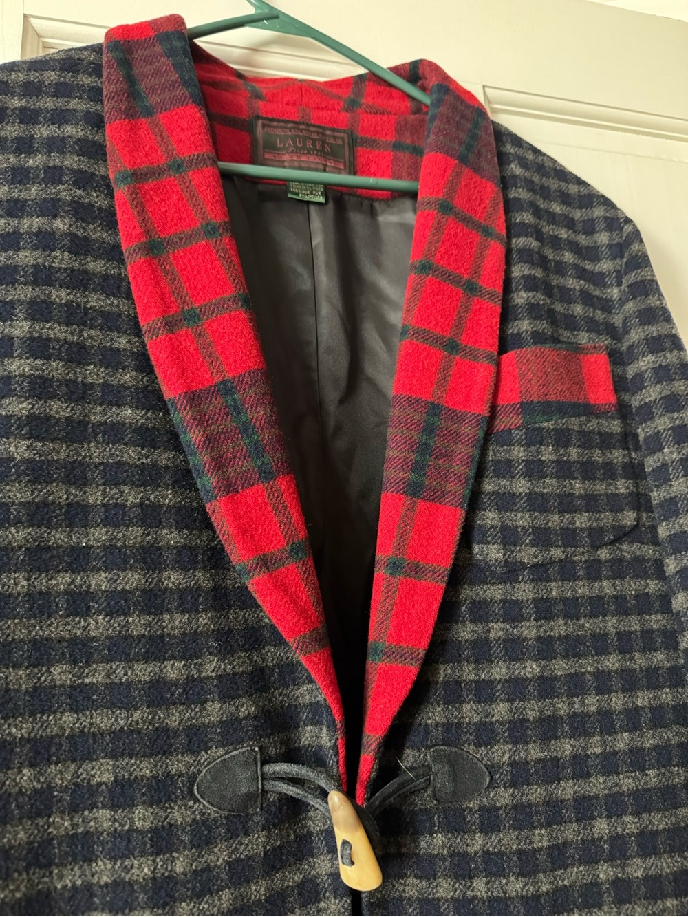 Lauren Ralph Lauren Authentic Dry Goods Vintage Wool Plaid Blazer large 1990s - Picture 14 of 15